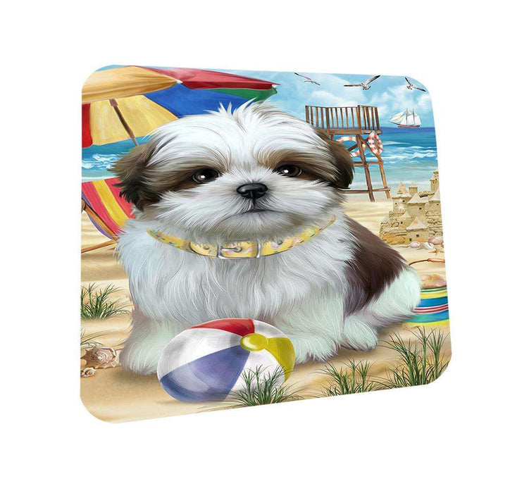 Pet Friendly Beach Shih Tzu Dog Coasters Set of 4 CST50054 Coasters Set of 4 CST50054