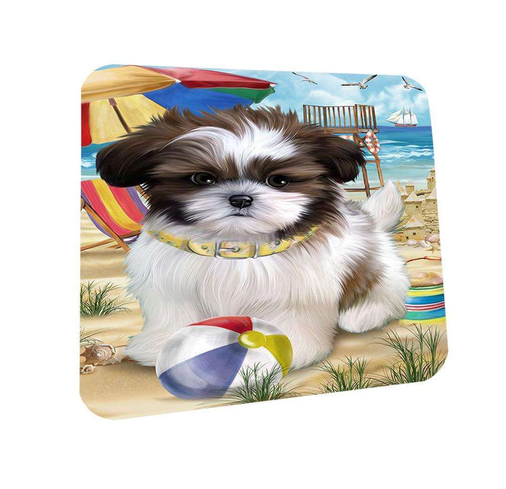 Pet Friendly Beach Shih Tzu Dog Coasters Set of 4 CST50055 Coasters Set of 4 CST50055