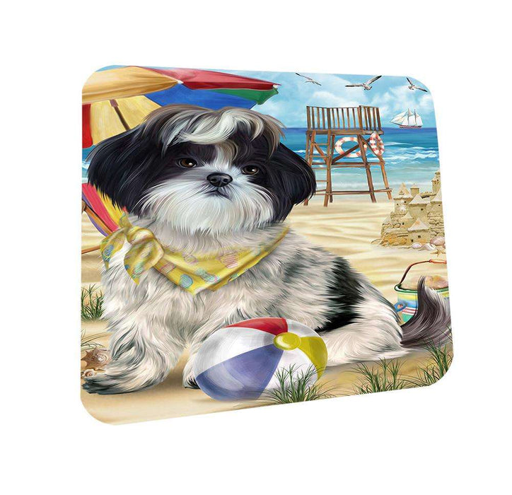 Pet Friendly Beach Shih Tzu Dog Coasters Set of 4 CST50058 Coasters Set of 4 CST50058