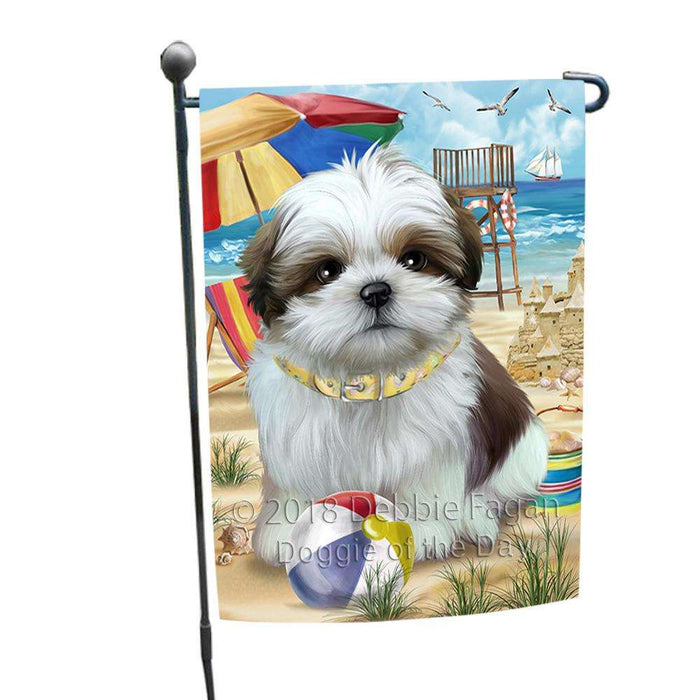 Pet Friendly Beach Shih Tzu Dog Garden Flag GFLG49924