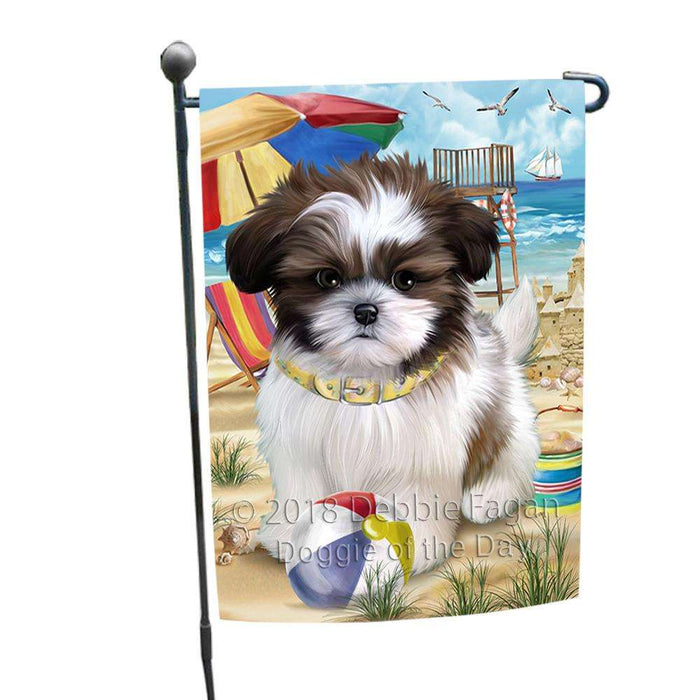 Pet Friendly Beach Shih Tzu Dog Garden Flag GFLG49925