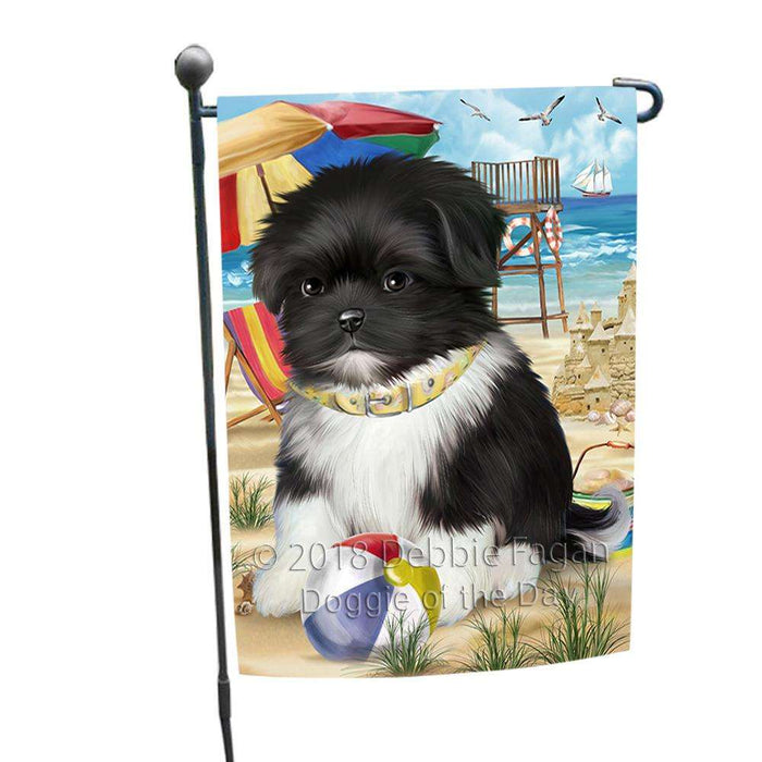 Pet Friendly Beach Shih Tzu Dog Garden Flag GFLG49926