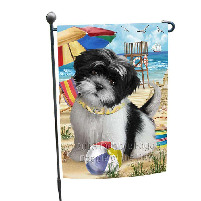 Pet Friendly Beach Shih Tzu Dog Garden Flag GFLG49927