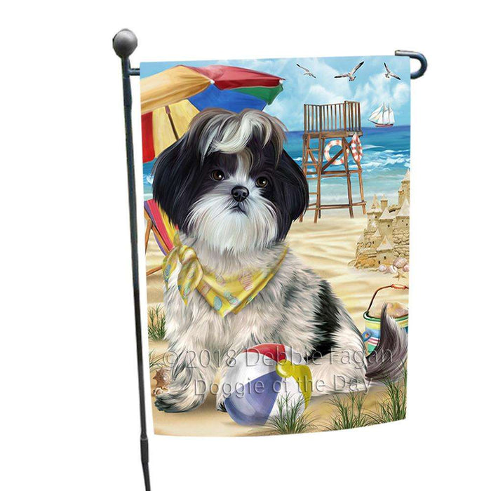 Pet Friendly Beach Shih Tzu Dog Garden Flag GFLG49928