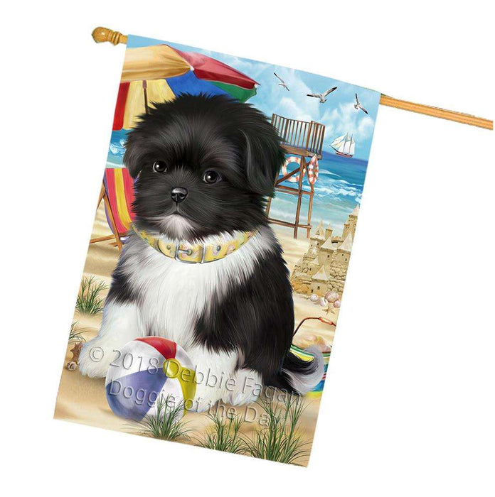 Pet Friendly Beach Shih Tzu Dog House Flag FLG50062