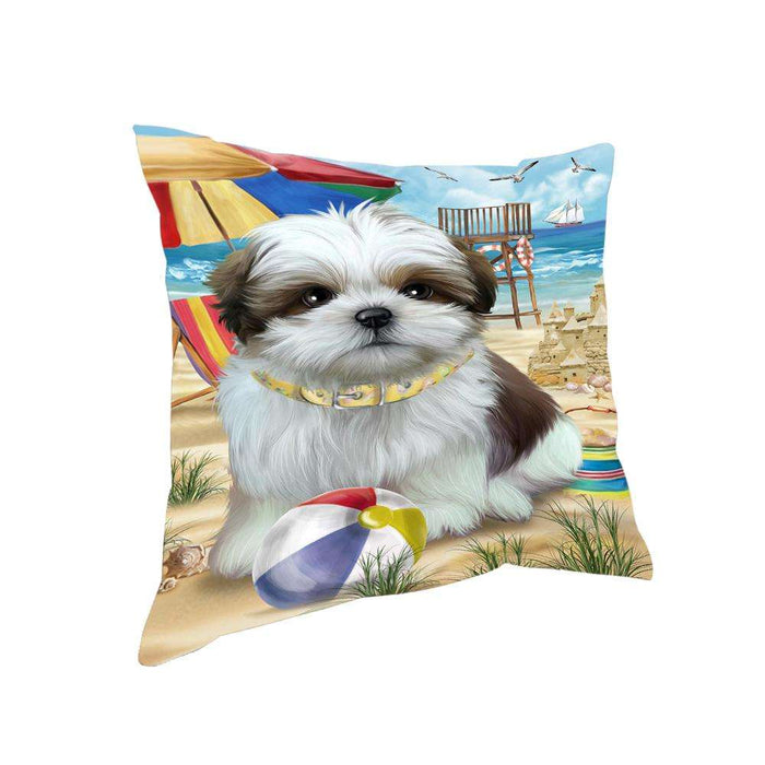 Pet Friendly Beach Shih Tzu Dog Pillow PIL56236