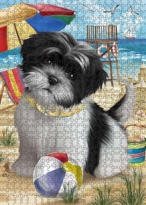 Pet Friendly Beach Shih Tzu Dog Puzzle with Photo Tin PUZL54000