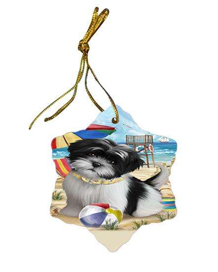 Pet Friendly Beach Shih Tzu Dog Star Porcelain Ornament SPOR50090