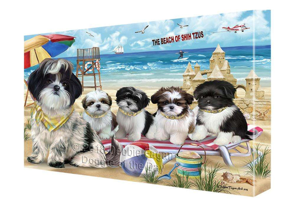 Pet Friendly Beach Shih Tzus Dog Canvas Wall Art CVS66598