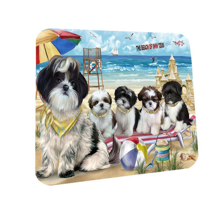 Pet Friendly Beach Shih Tzus Dog Coasters Set of 4 CST50053 Coasters Set of 4 CST50053