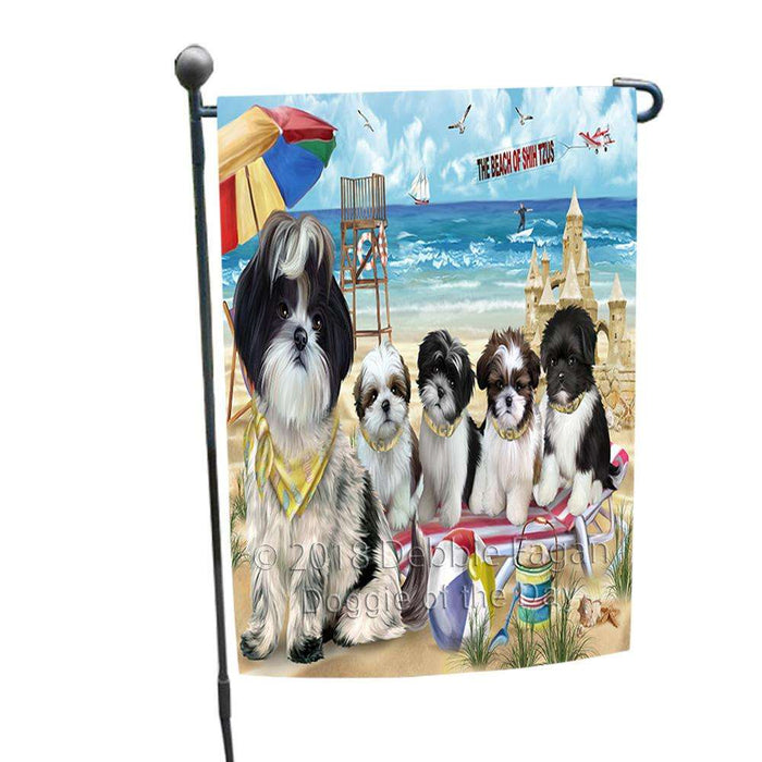 Pet Friendly Beach Shih Tzus Dog Garden Flag GFLG49923