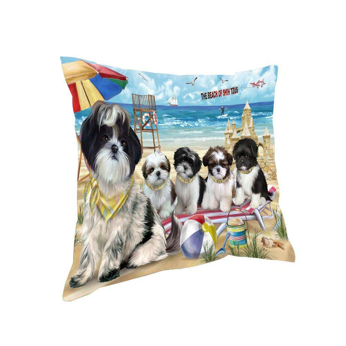 Pet Friendly Beach Shih Tzus Dog Pillow PIL56232