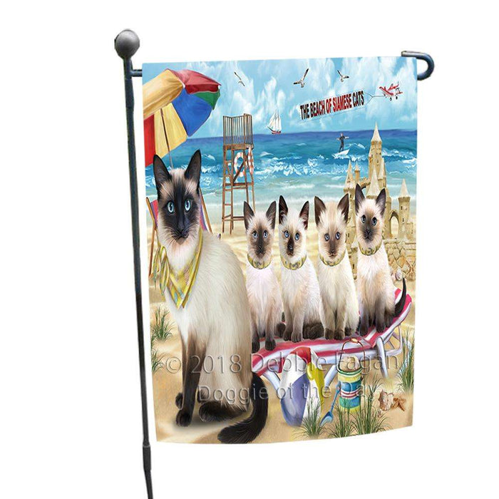Pet Friendly Beach Siamese Cat Garden Flag GFLG51595