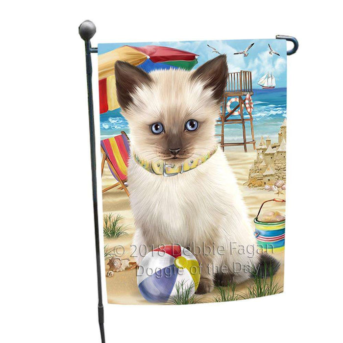 Pet Friendly Beach Siamese Cat Garden Flag GFLG51597