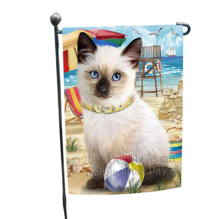 Pet Friendly Beach Siamese Cat Garden Flag GFLG51599