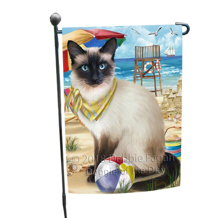 Pet Friendly Beach Siamese Cat Garden Flag GFLG51600