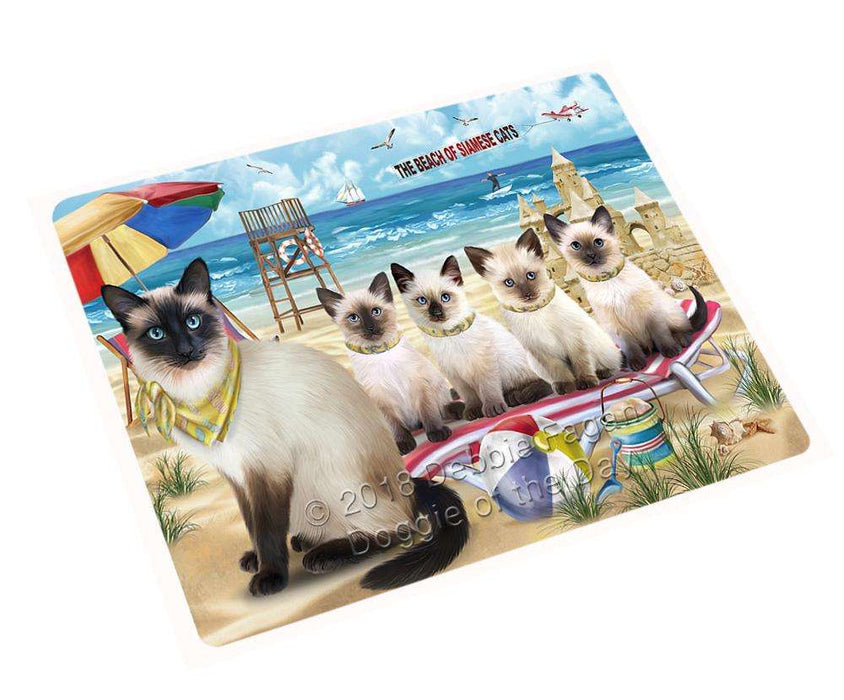 Pet Friendly Beach Siamese Cat Large Refrigerator / Dishwasher Magnet RMAG70086