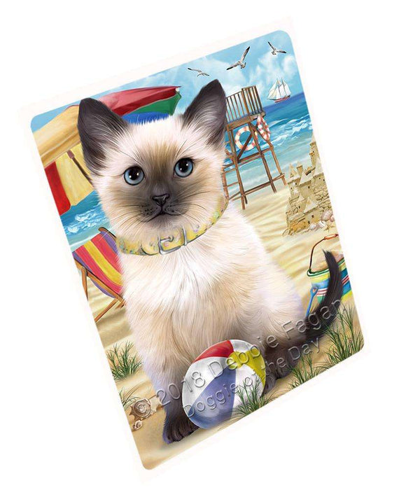 Pet Friendly Beach Siamese Cat Large Refrigerator / Dishwasher Magnet RMAG70092