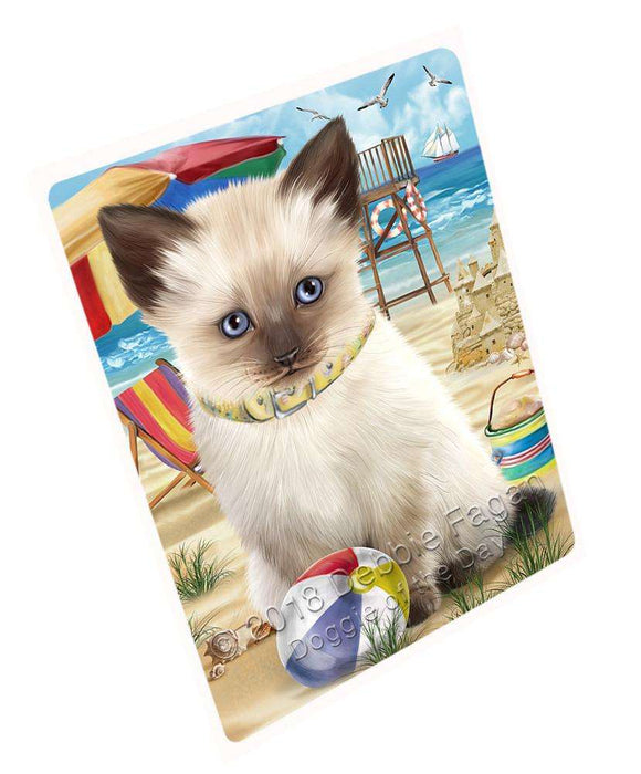 Pet Friendly Beach Siamese Cat Large Refrigerator / Dishwasher Magnet RMAG70098