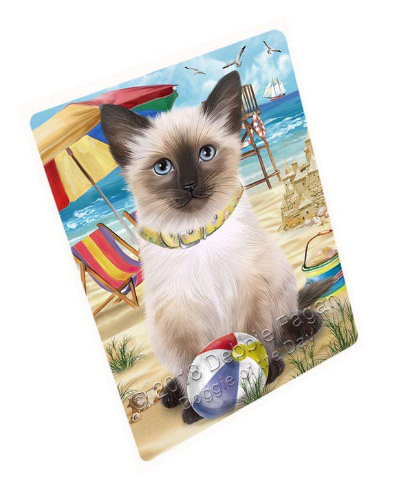 Pet Friendly Beach Siamese Cat Large Refrigerator / Dishwasher Magnet RMAG70104