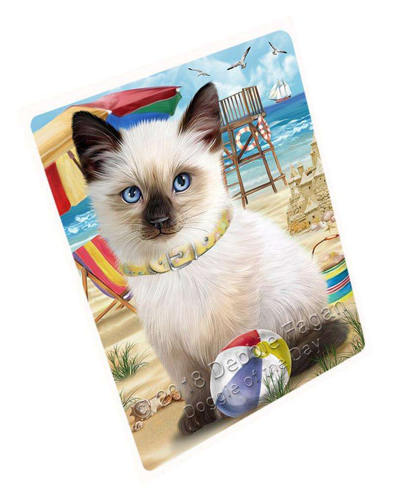 Pet Friendly Beach Siamese Cat Large Refrigerator / Dishwasher Magnet RMAG70110