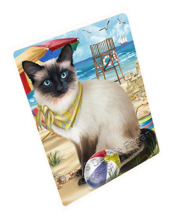 Pet Friendly Beach Siamese Cat Large Refrigerator / Dishwasher Magnet RMAG70116