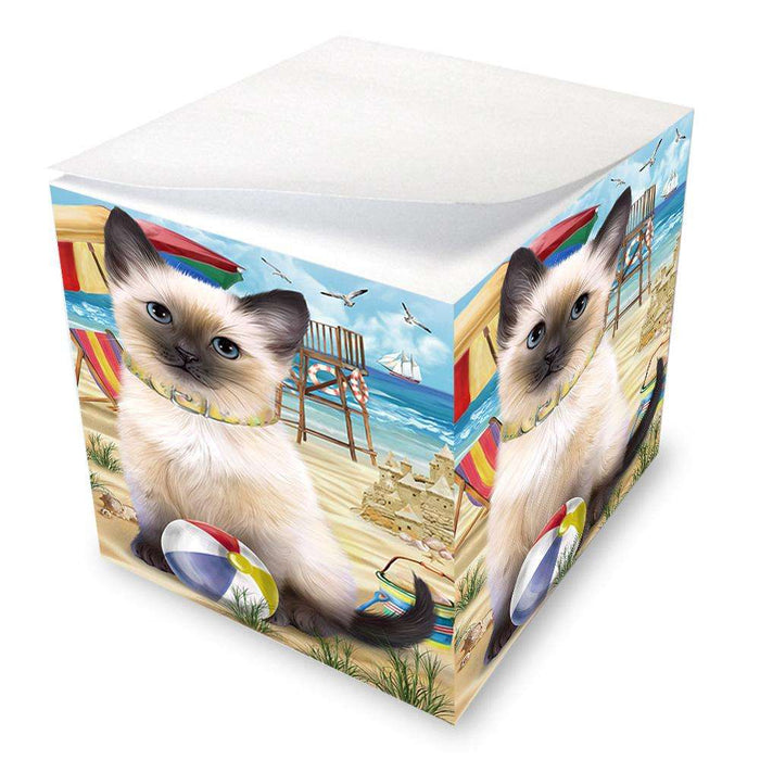 Pet Friendly Beach Siamese Cat Note Cube NOC51599