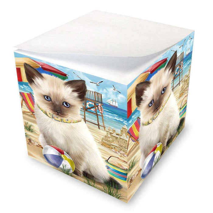 Pet Friendly Beach Siamese Cat Note Cube NOC51600