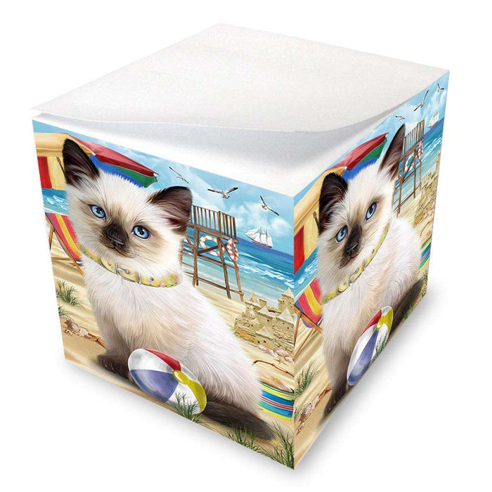 Pet Friendly Beach Siamese Cat Note Cube NOC51602