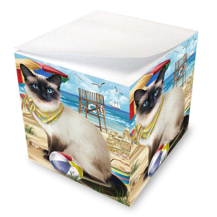 Pet Friendly Beach Siamese Cat Note Cube NOC51603