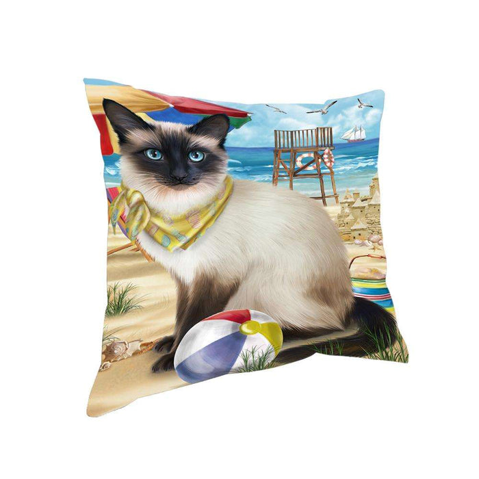 Pet Friendly Beach Siamese Cat Pillow PIL62776