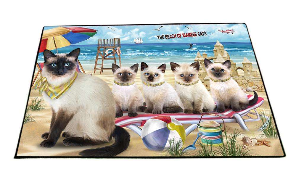 Pet Friendly Beach Siamese Cats Floormat FLMS51210