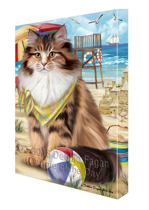 Pet Friendly Beach Siberian Cat Canvas Print Wall Art Décor CVS105524
