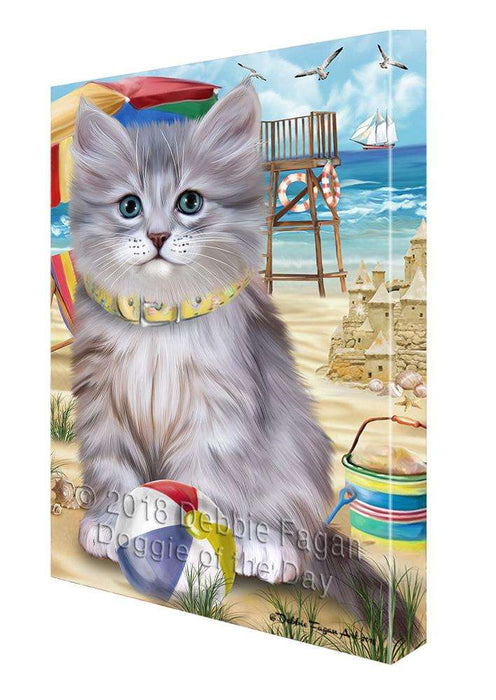 Pet Friendly Beach Siberian Cat Canvas Print Wall Art Décor CVS105542