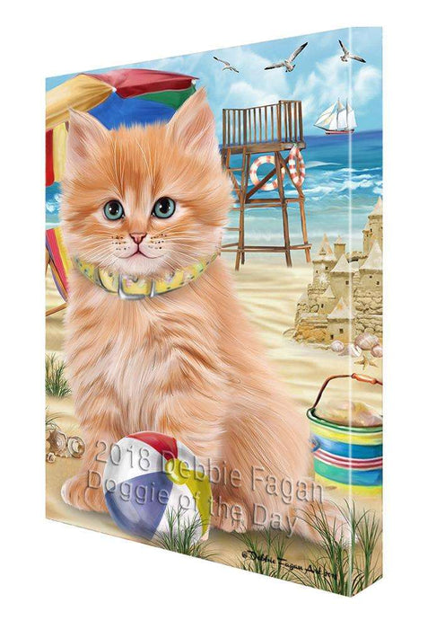 Pet Friendly Beach Siberian Cat Canvas Print Wall Art Décor CVS105551