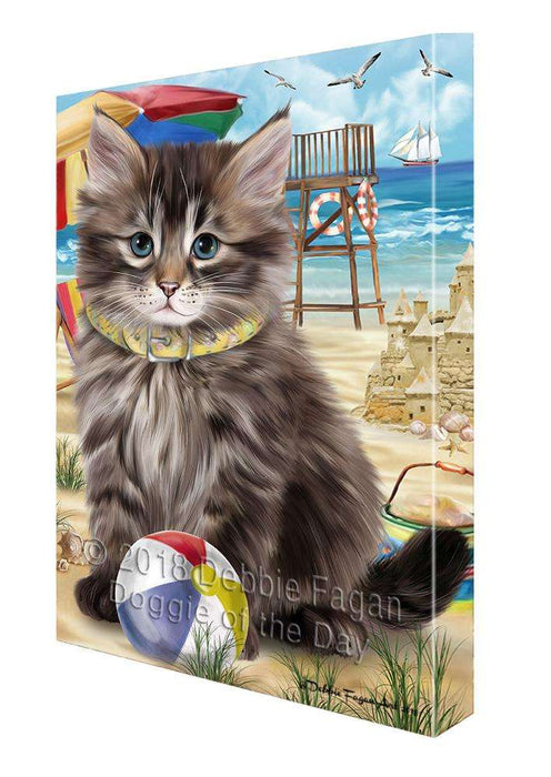 Pet Friendly Beach Siberian Cat Canvas Print Wall Art Décor CVS105560