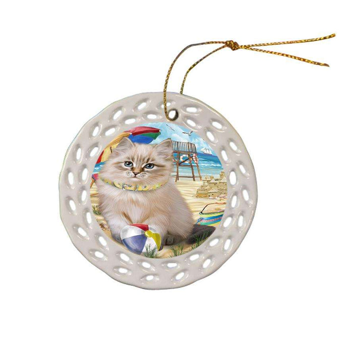 Pet Friendly Beach Siberian Cat Ceramic Doily Ornament DPOR54187