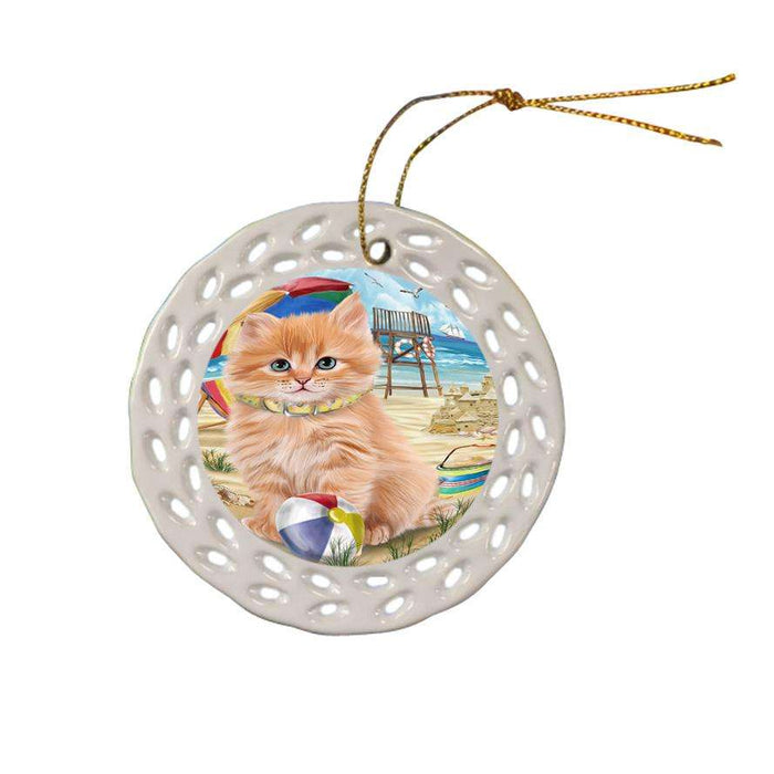 Pet Friendly Beach Siberian Cat Ceramic Doily Ornament DPOR54189