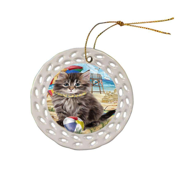 Pet Friendly Beach Siberian Cat Ceramic Doily Ornament DPOR54190