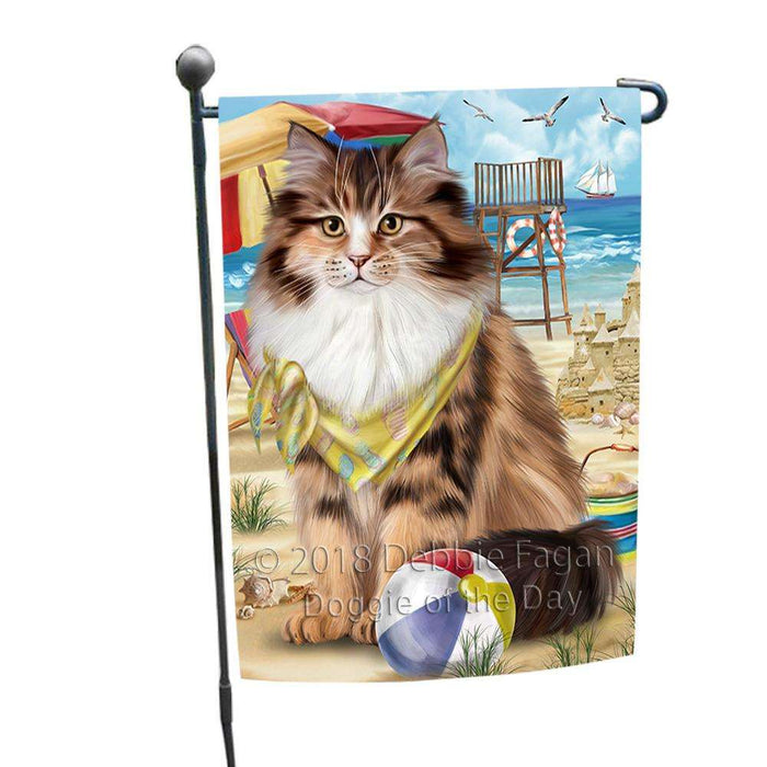 Pet Friendly Beach Siberian Cat Garden Flag GFLG54248