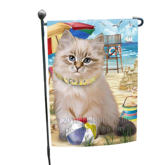 Pet Friendly Beach Siberian Cat Garden Flag GFLG54249