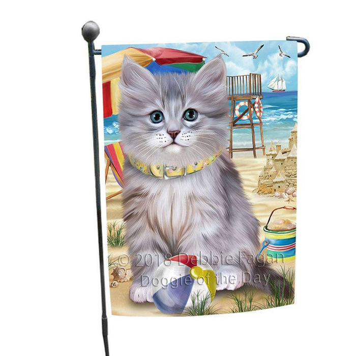 Pet Friendly Beach Siberian Cat Garden Flag GFLG54250