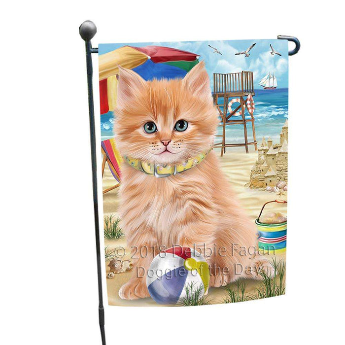 Pet Friendly Beach Siberian Cat Garden Flag GFLG54251