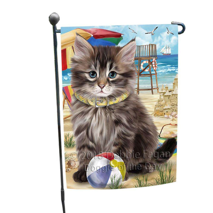 Pet Friendly Beach Siberian Cat Garden Flag GFLG54252