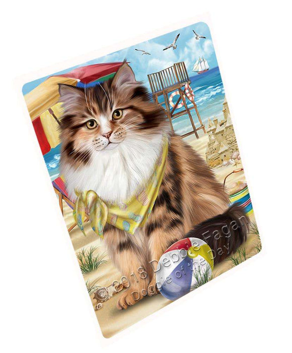 Pet Friendly Beach Siberian Cat Large Refrigerator / Dishwasher Magnet RMAG85998