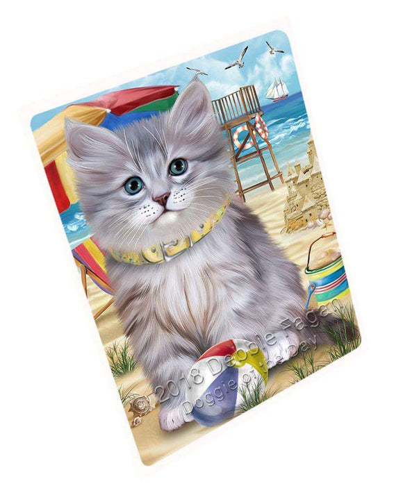 Pet Friendly Beach Siberian Cat Large Refrigerator / Dishwasher Magnet RMAG86010