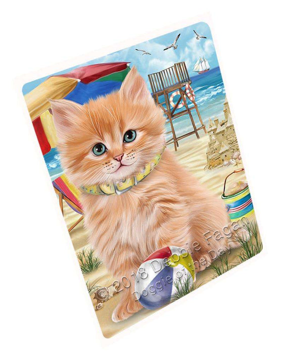 Pet Friendly Beach Siberian Cat Large Refrigerator / Dishwasher Magnet RMAG86016