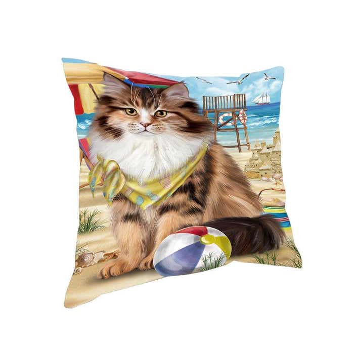 Pet Friendly Beach Siberian Cat Pillow PIL73368