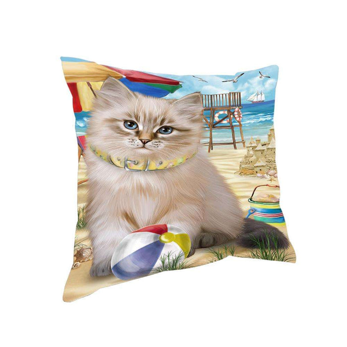 Pet Friendly Beach Siberian Cat Pillow PIL73372