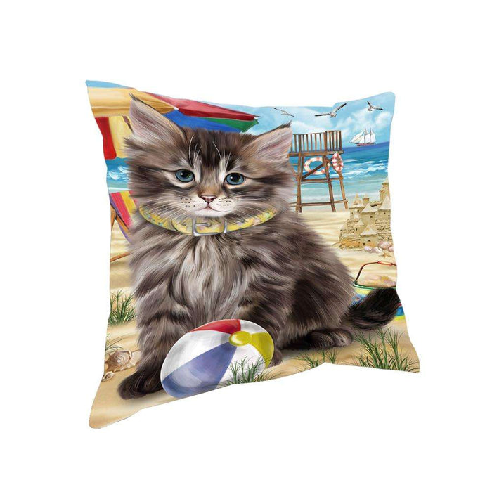 Pet Friendly Beach Siberian Cat Pillow PIL73384